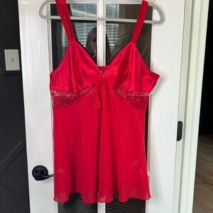 ENCHANTING Sexy Red Chemise Nightie Lingerie Size Large